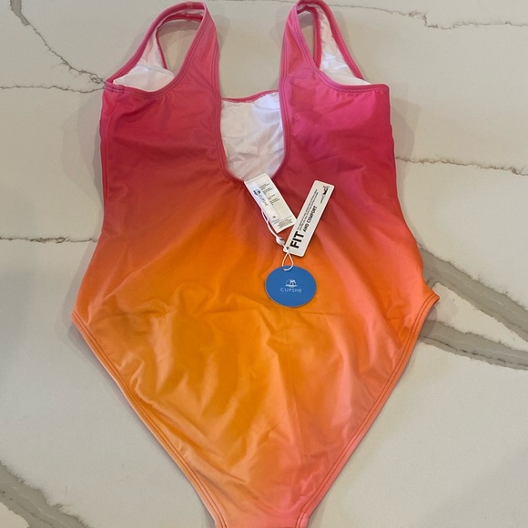 Pink + Orange Cupshe Ombré Swim Suit - Picture 2 of 4